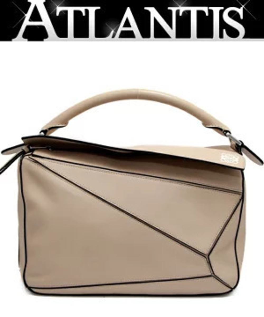 Loewe Puzzle Bag Handbag Beige Cream Calfskin